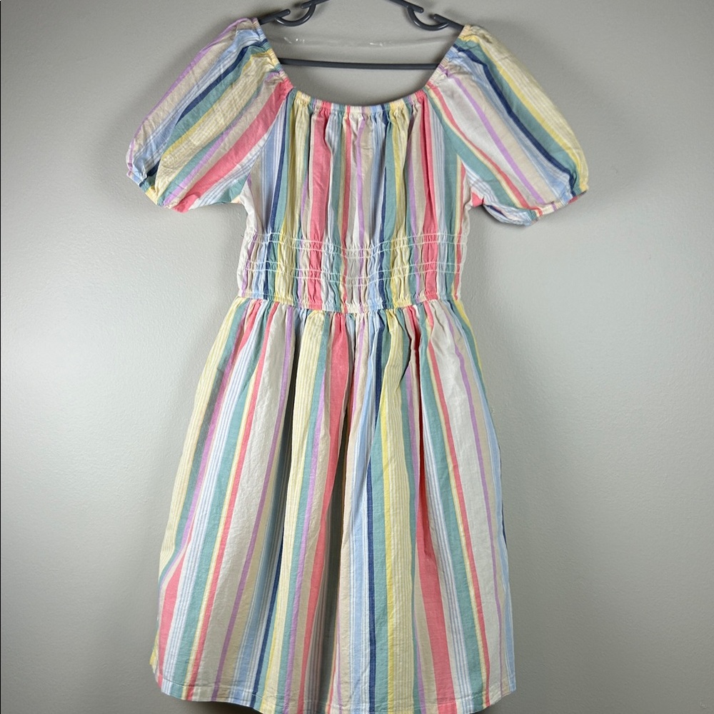 Wonder Nation Multicolor Striped Dress Size M 7/8
